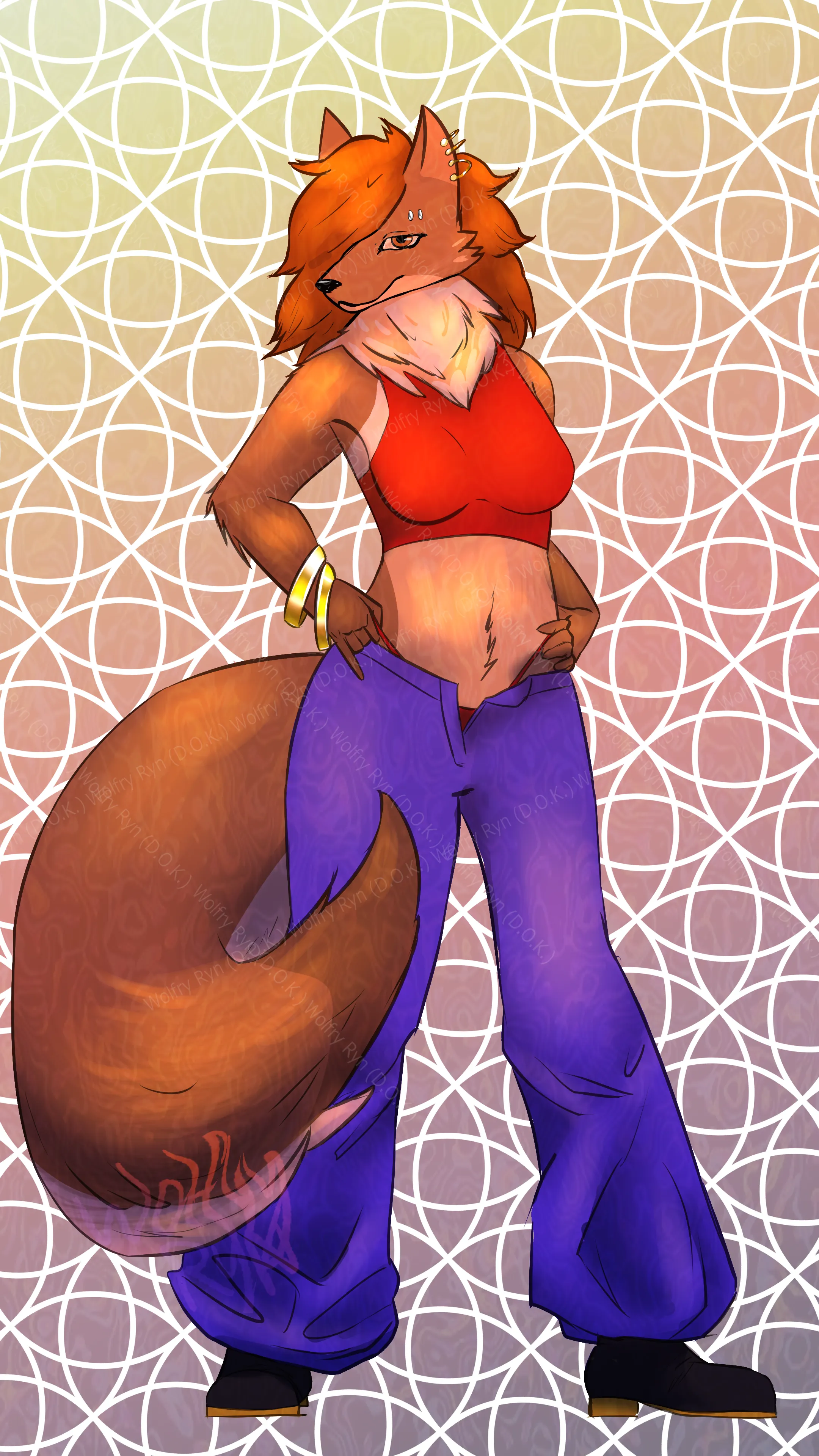 An anthro dog woman