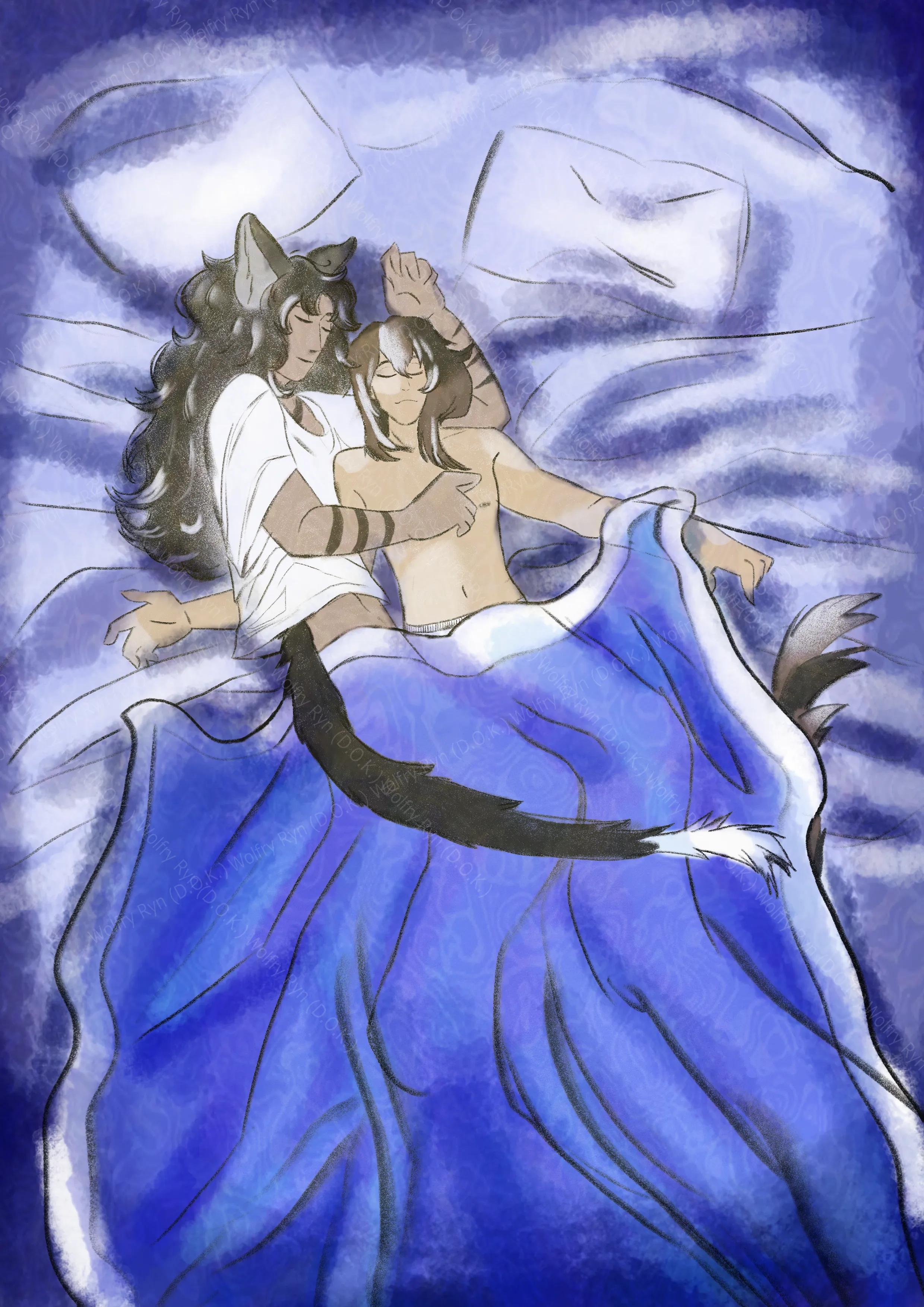 Two witch men cuddling