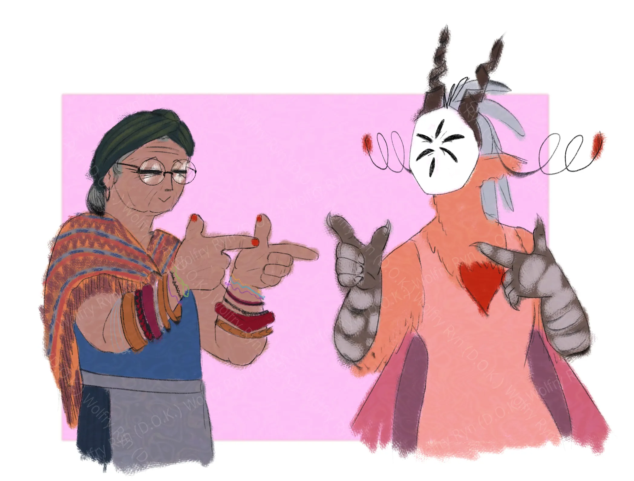 A moth demon and her old wife