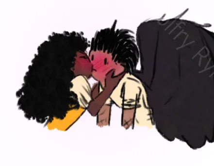 woman kissing birdman
