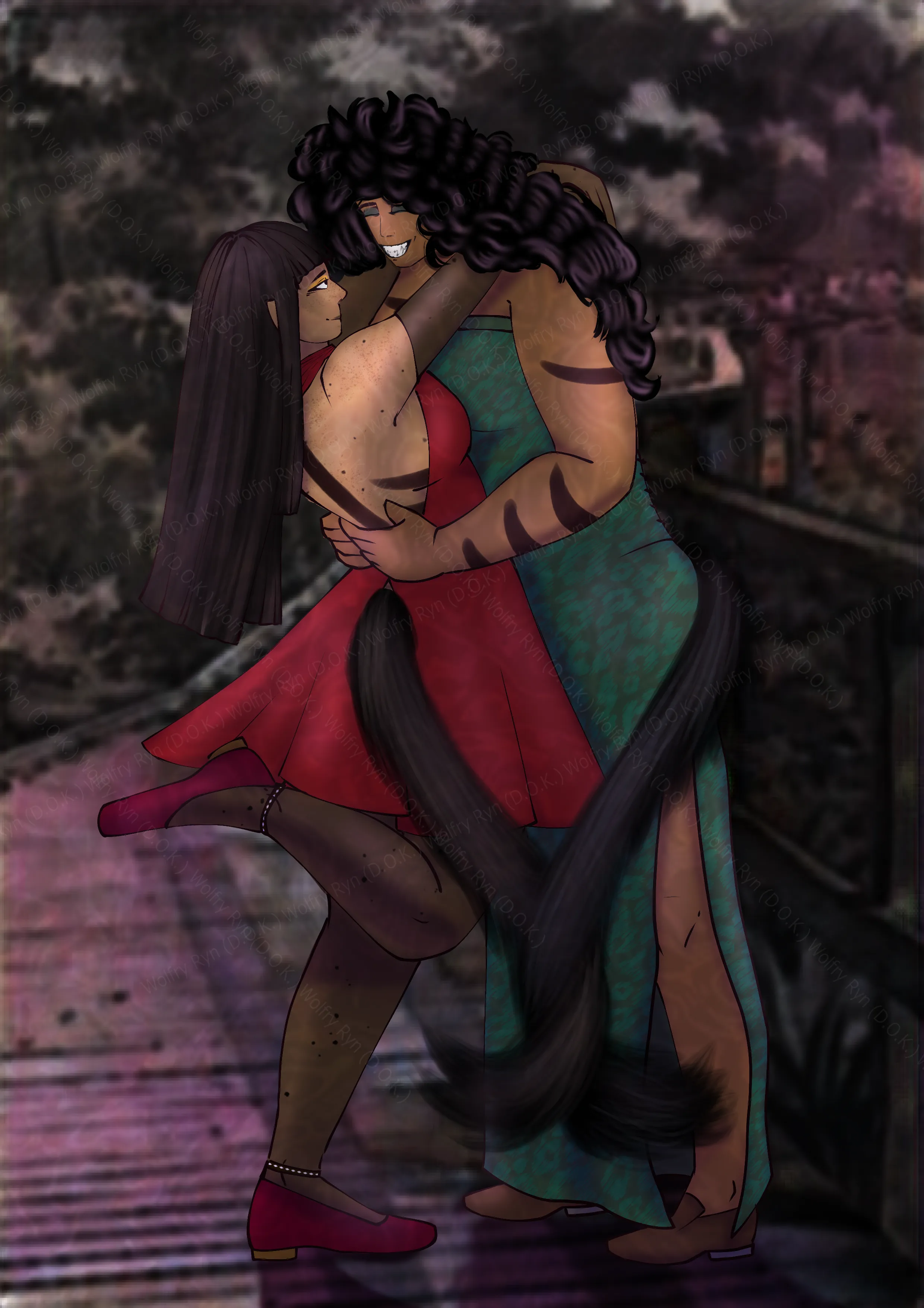 two witches dancing
